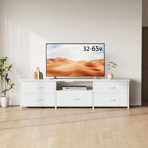 YeTomテレビ台テレビボード55型対応収納付きテレビ台おしゃれローボード引き出し付きテレビラックオープンシェルフ幅150x奥行35x高さ40cm白い