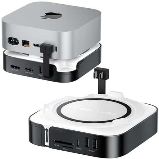 Mac mini M4/M4 Pro ドッキングステーション&マックミニ スタンド (8-in-1) HDMI+DP 3画面 拡張 M.2 NVMe SSDエンクロージャ|fleurette