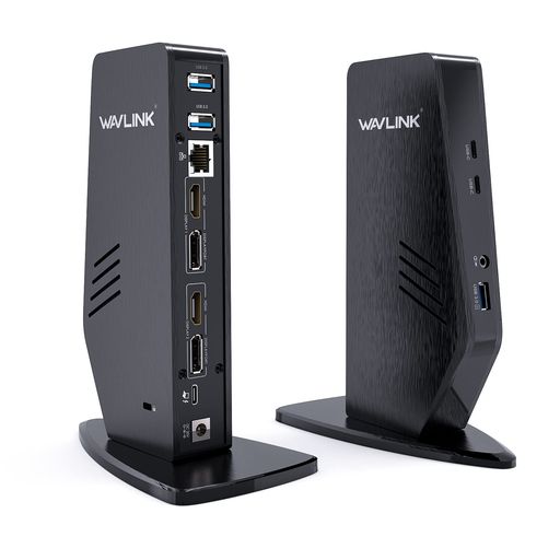 WAVLINK USB-C ドッキングステーション/ユニバーサル デュアル4K シングル5K PD60W 13-in-1 最大5K(5120x2880 @ 60Hz)ディスプレイ出力 5KDP出力 4K HDMI出力 USB-Cポート USB-A|fleurette
