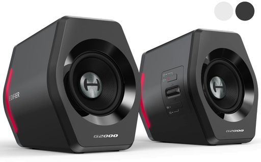 Edifier 【エディファイア】 32W G2000 RGB 2.0ch PC ゲーミングスピーカー 小型 音質高 | PS5 Pro/PS5/PS4/Switch 2/Switch等ゲーム機対応 | アンプ内蔵 アクティブ先端デザインスピーカー ||fleurette