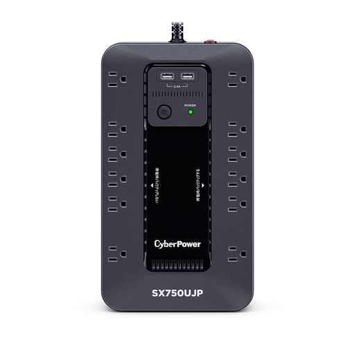 CyberPower (サイバーパワー) SX750UJP 無停電電源装置 UPS 常時商用給電/矩形波 750VA/450W 家庭用 3年保証｜fleurette
