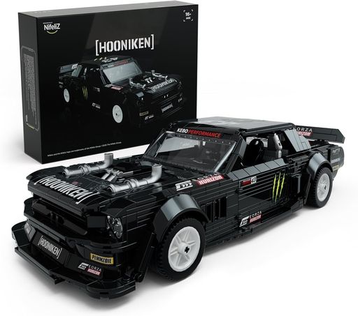 NifelizMiniHOONIKEN車ブロックマッスルカー大人向け乗り物ブロックセットおもちゃモデルオフィス/自宅インテリア向け|車ファンへのギフト誕生日プレゼント(1605ピース、NF10272A)