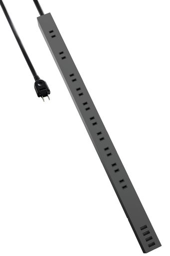 エレコム電源タップ雷ガードUSBタップ[コンセント10個口/USB-A4ポート]ほこりシャッター付2.5mブラックECT-1925BK