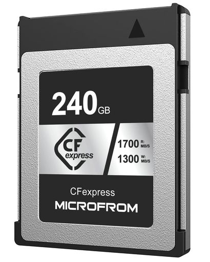 MICROFROMデジタルメモリーカード【CFexpressTypeB】弾丸道路動作読み出しす早さ1700MB/s書きとどめるす早さ1300MB/s8KRAW映像書きとどめる相応う240GB