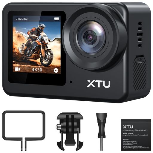 XTU S6 動き写真器 4K 20MP【Ambarella H22 中央処理装置\u0026SONY IMX386 検出器】動きカム SuperSmooth手ぶれ手を加える4.0 運動競技写真器 外の方マイクロホン相応う 縦方角映画化 無線LAN積み上げる 発声取り締まる HDMI最終生産物