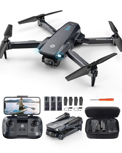 HOLYSTONEドローンカメラ付き小型1080Pカメラ屋外子供向け折り畳み式バッテリー3個36分飛行時間収納ケース付きオプティカルフローモード軌跡飛行ジェスチャー撮影2.4GHZモード1/2自由転換可…