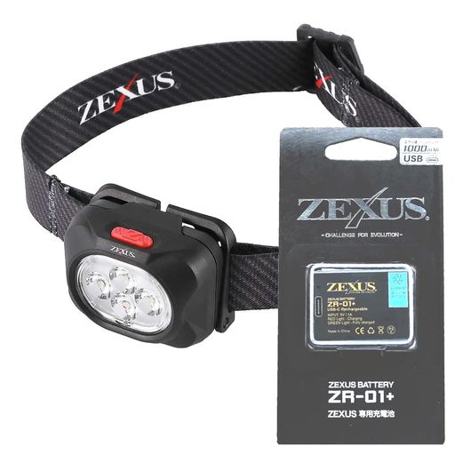富士灯器ZEXUS(ゼクサス)LEDともし火ZX-199変わり種模範例専用申し受ける池ZR-01+仕掛ける[最大限度620lmメインLED点灯第四次元:最大限度46第四次元白/白熱電球色]前照燈魚釣り申し受ける式
