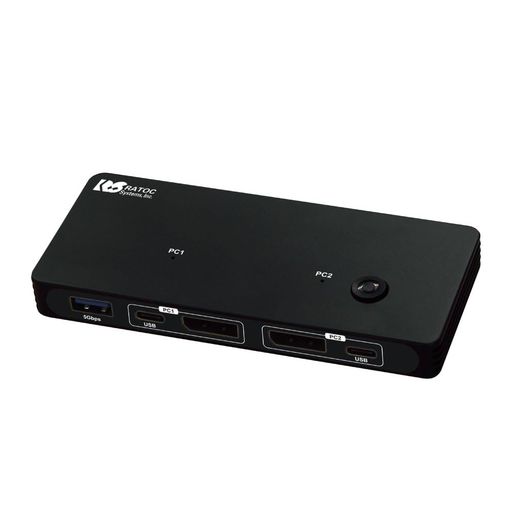 ラトックシステム 8K 30Hz DisplayPort パソコン 切替器 2台 RS-260DP-8K KVM スイッチ PC CPU 切り替え DP｜fleurette