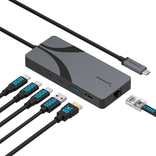 SABRENT USB4ハブ、トラベルドックハブ、USB-Cポートx2、USB-Aポートx1、HDMI 2.1、2.5GbE、85W PD 3.0 [HB-U4HP]｜fleurette