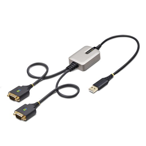 StarTech.comUSB-RS232Cシリアル変換ケーブル/ストレート/USB2.0接続/61cm/2ポートD-Sub9ピン/オス-オス/FTDIFT232R/COM番号保持機能/着脱式ねじ