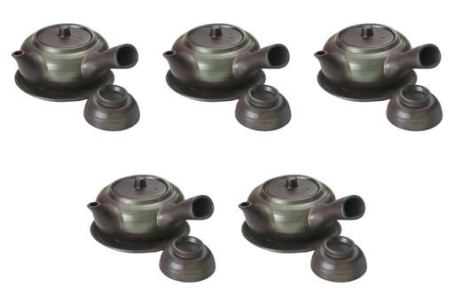 5個セット黒吹き急須形土瓶むし[11x6.4cm(320cc)]|土瓶むし中国製セトモノホンポ(Setomonohonpo)