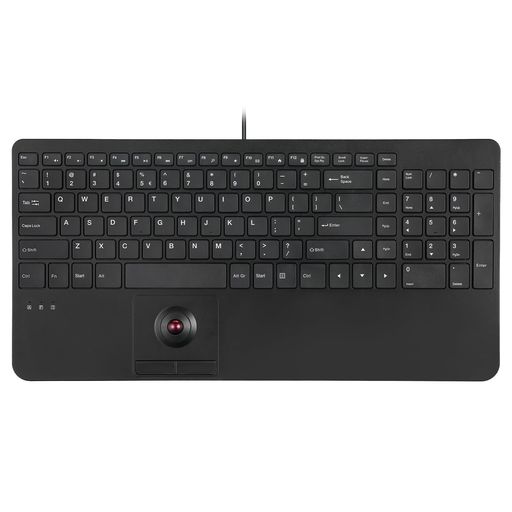 Perixx PERIBOARD-538 US 有線パウダーコンパクトUSB鍵盤 トラックボール付き添い人 - Xタイプシザーキー - 15.63x7.8x1.46in (397x198x37粍) - USBこしき2個内蔵 - 黒いこと