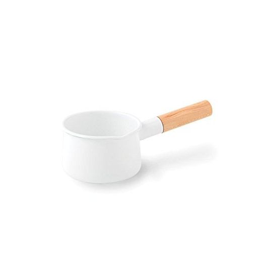 Kaico 日本製 ホーロー 琺琅 ミルクパン S 13cm ホワイト K-004｜fleurette 7,750円