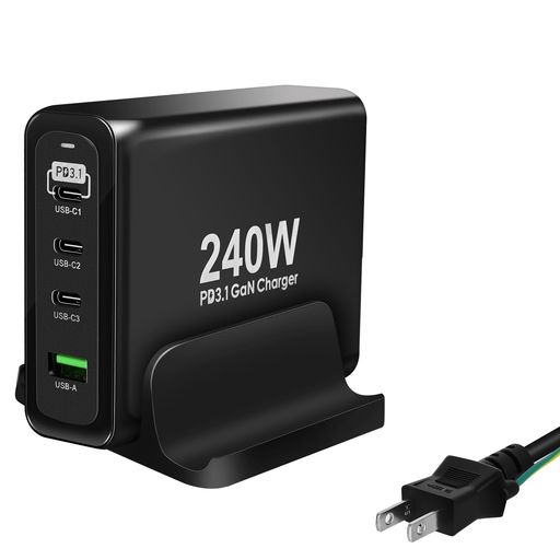 GEWUCHARGER充電器4ポート240W充電器[USB-CX3&USB-A]USBC1ポートPD3.1対応単ポート140W高出力PPS105W規格ダブル100W出力対応GaNII急速充電器【PSE認証済み】ラップトップ