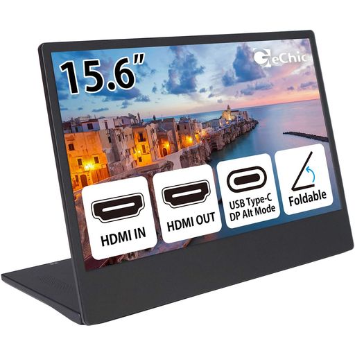 GeChic 移動性管する On-Lap M505E 15.6in 盛りだくさん固定ディスク(1920x1080)液晶 USB Type-C/HDMI 変わり種挿し絵インプット HDMI最終生産物 IPS液晶 青味ともし火助け出す 在宅細工物用