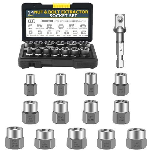 (未使用･未開封品)　Alltrade 648636キット11スピンドルナットソケットツールセット og8985z Amazon.co.jp: ナットツイスター14点セット ナット抽出ソケット