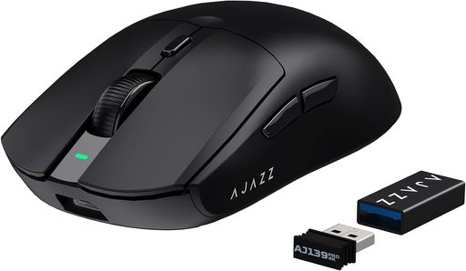 【アップグレード4K版】AJAZZAJ139PROゲーミングマウス2K/4Khz2.4G/USB接続可能デュアルモード超軽量無線/有線原相チップPAW3395センサースーパーライト65gプラスマイナスドライバ編集可能6段階DPI…