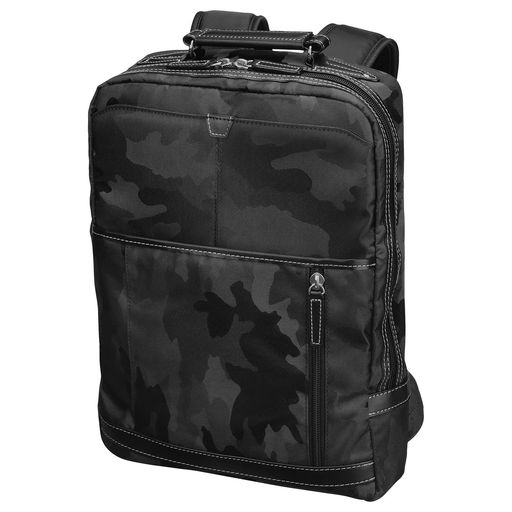 [ハクバ]Fineseed TOKYO ビジネスリュック BBP1714 A4サイズ対応 16インチPC対応 薄マチ仕様のカジュアルリュック 開閉部が大きく開く三方開閉タイプ 通勤 普段使い ブラックカモ｜fleurette