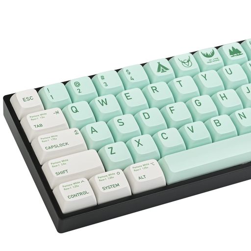 XDAプロファイルPBTキーキャップ60%、136キーカスタムゲーミングキーキャップANSIUSおよびレイアウト用の昇華型CherryGateronMXスイッチメカニカルキーボード(forest)
