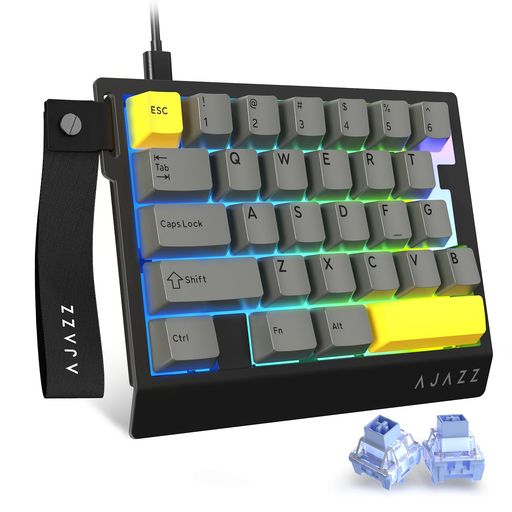 AJAZZAK029片手ゲーミングキーボードメカニカルキーボードラピッドトリガー相応う29足懸かり割りつける磁軸対応8000サイクルポーリング割り合い0.01mmRT的確さ0.125ms超低引き延ばす軽銀アロイ一皿5層消音社会システムRGB…