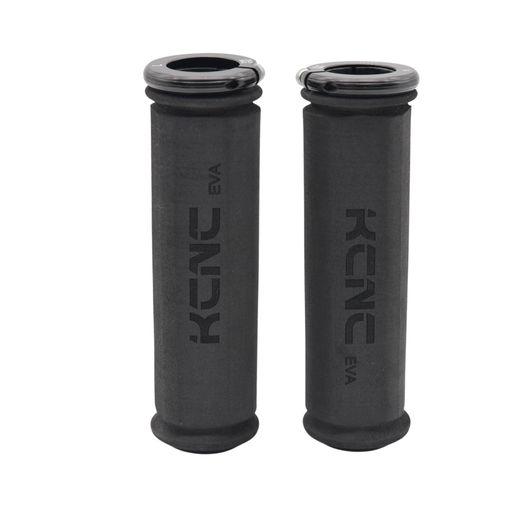 KCNC自転車用超軽量ハンドルグリップロックオン固定式EVAロックオングリップ+ブラックロックリングブラック441100