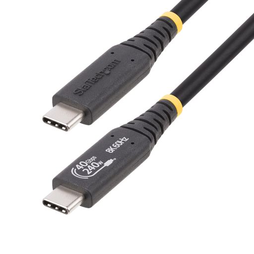 StarTech.comUSBケーブル/USB4(40Gbps)/50cm/Type-C/オス・オス/240WPowerDelivery/8K60Hz/DPAltモード/USB-IF認証品/Thunderbolt互換/RoHS準拠/高速充電