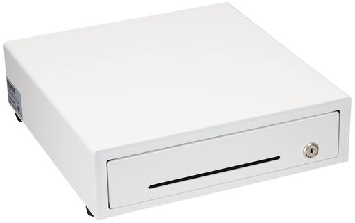 ビジコム3年保証国産手動式キャッシュドロアW330xD340xH101小型S紙幣3種硬貨6種白BC-DW330HP-W