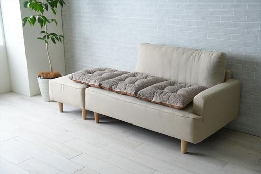 イケヒコクッション座布団無地ジャガードシートラクーサベージュ約50x150cmフリーベーシックふわふわ国産日本製洗えるシンプル#1211860025701