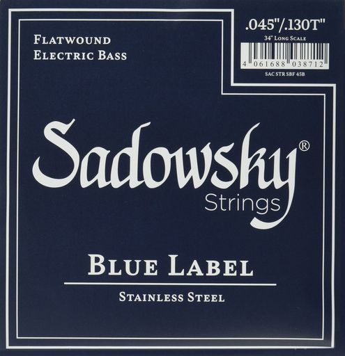 ブルーラベルベース弦ステンレス5弦フラットワウンド5弦045-130SBF45BBlue