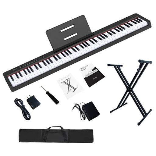 電子ピアノ 88鍵盤 軽量 ポータブルピアノスタンドセット 電子 ピアノ Amazon | IKTMI 電子ピアノ 88鍵盤 軽量 ポータブルピアノ