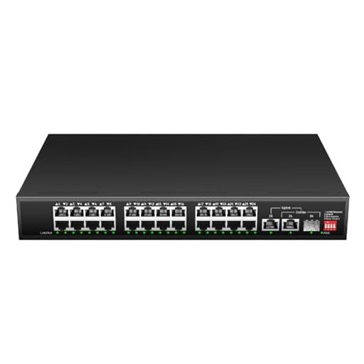 keepLiNKスイッチングこしき24界面100MbpsPoE+(300W)金属元素筐体|1x1GSFP拡張スロット|1x1Gアップリンクポートファンレスアンマネージスイッチ