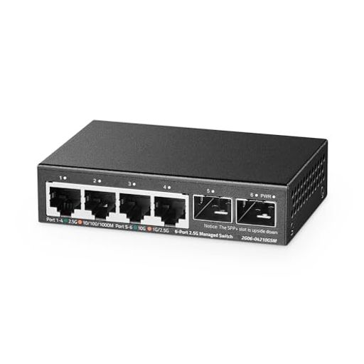 Binardat4界面2.5Gウェブマネージドスイッチ、2x10GSFP+拡張スロット、超ミニサイズ、受け支えるTRUNK/LACP/VLAN/QOS、メタルマルチギガビットデスクトップ/ウォールマウントネットワークスイッチ