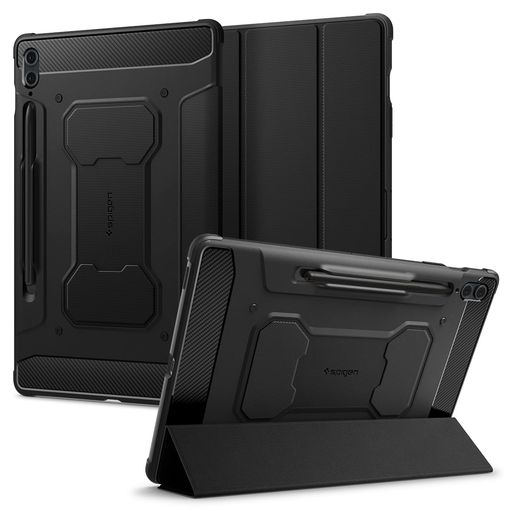 SpigenGalaxyTabS10PlusケースGalaxyTabS9Plusカバー衝撃吸収耐衝撃スタンド落下衝撃吸収ラギッド・アーマープロACS06539(ブラック)