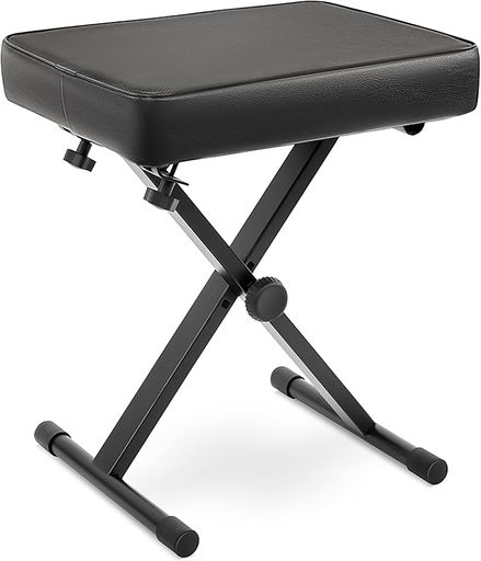【Pyleピアノベンチ椅子】高さ調整可能折りたたみ可能パッド入りキーボードイスシート快適な座り心地簡単な設置4つの滑り止め付き折りたたんで簡単に輸送、収納できる各脚に3つの穴様…