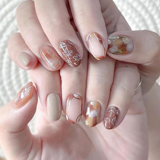 楽天市場】SEMTIMネイルチップ24枚入ミディアムショートラウンドつけ爪