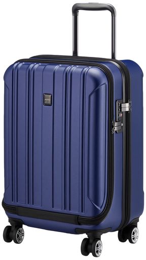 ジッパーキャリーフロントオープン機内持ち込みネイビー36L