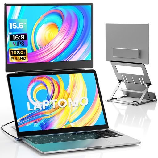 Laptomo Z1 デュアルモニター 15.6インチ モバイルディスプレイ IPS FHD 1080P ノートパソコン用モニター折りたたみ 、ポータブルモニタ拡張 軽量に USB-C/HDMIポート付き、対応｜fleurette