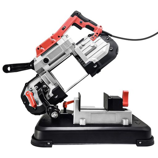 バンドソー ポータブル 100V 最大切断径Φ127mm 電源コード式 定置&middot;ポータブル両用タイプ 正確な切断 LED灯付｜fleurette