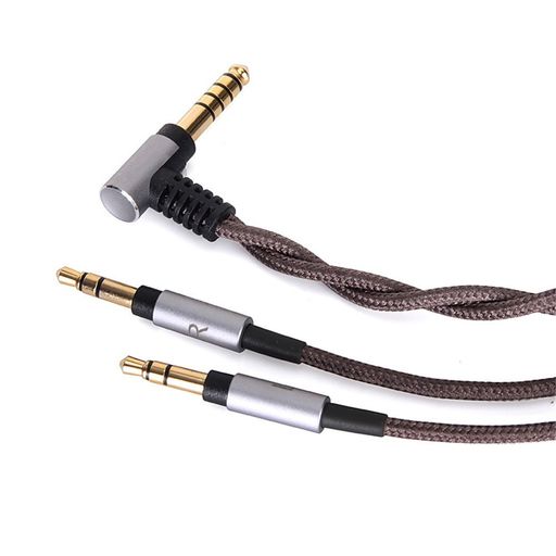 6N単結晶銅 MDR-Z7 MDR-Z1R 対応リケーブル 4.4mmバランス(5極)左右二重線矢印3.5mmミニプラグ(3極)x2 ビバボ DENON D7100 D7200 D600 ヘッドフォン ケーブル｜fleurette