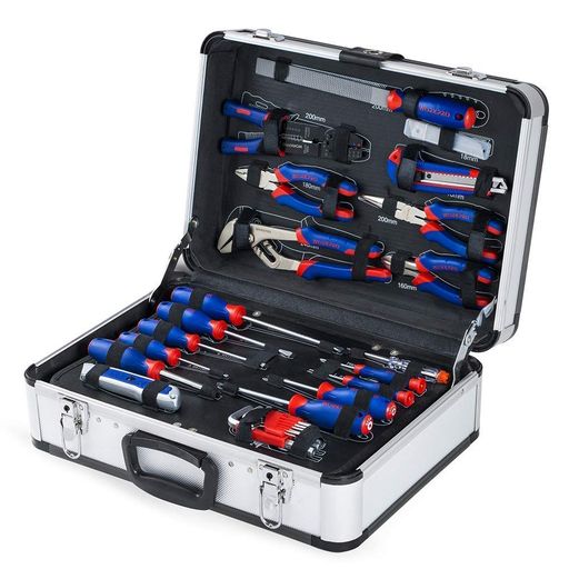 WORKPRO ホームツールセット 工具セット 119点組 家庭用 DIY 日曜大工 家具組み立て 住まいのメンテナンス バイク 車載 整備工具セット アルミケース付属｜fleurette
