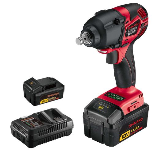 信濃機販SHINANOコードレスインパクトレンチバッテリー2個付SI-170W