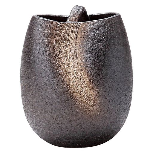 信楽焼へちもん花瓶フラワーベース大きい手付茶色砂肌くし目陶器MR-1-2538