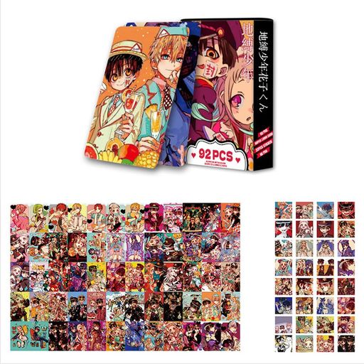 92枚入りLOMOカード地縛少年花子くんグッズステッカートレカキャラクターフォトカードコレクション非公式誕生日プレゼン周辺小物(60トレカ+32ステッカー)画像
