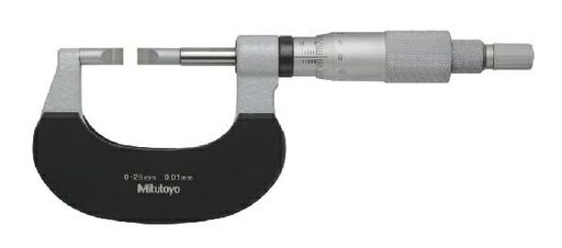 ミツトヨ(Mitutoyo)直進式ブレードマイクロメーターBLM-25WB/0.4T122-141-10位置づける面超硬アロイ心付け付き添い人先っちょつら構えD手合い位置づける活動の領域0~25粍