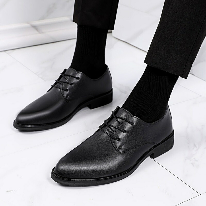 楽天市場 一人一足限定 メンズ ビジネスシューズ メンズシューズ プレーントゥ 合成革靴 無地 黒 ブラック 通勤 軽量 靴 秋 夏 Fleuruneffe