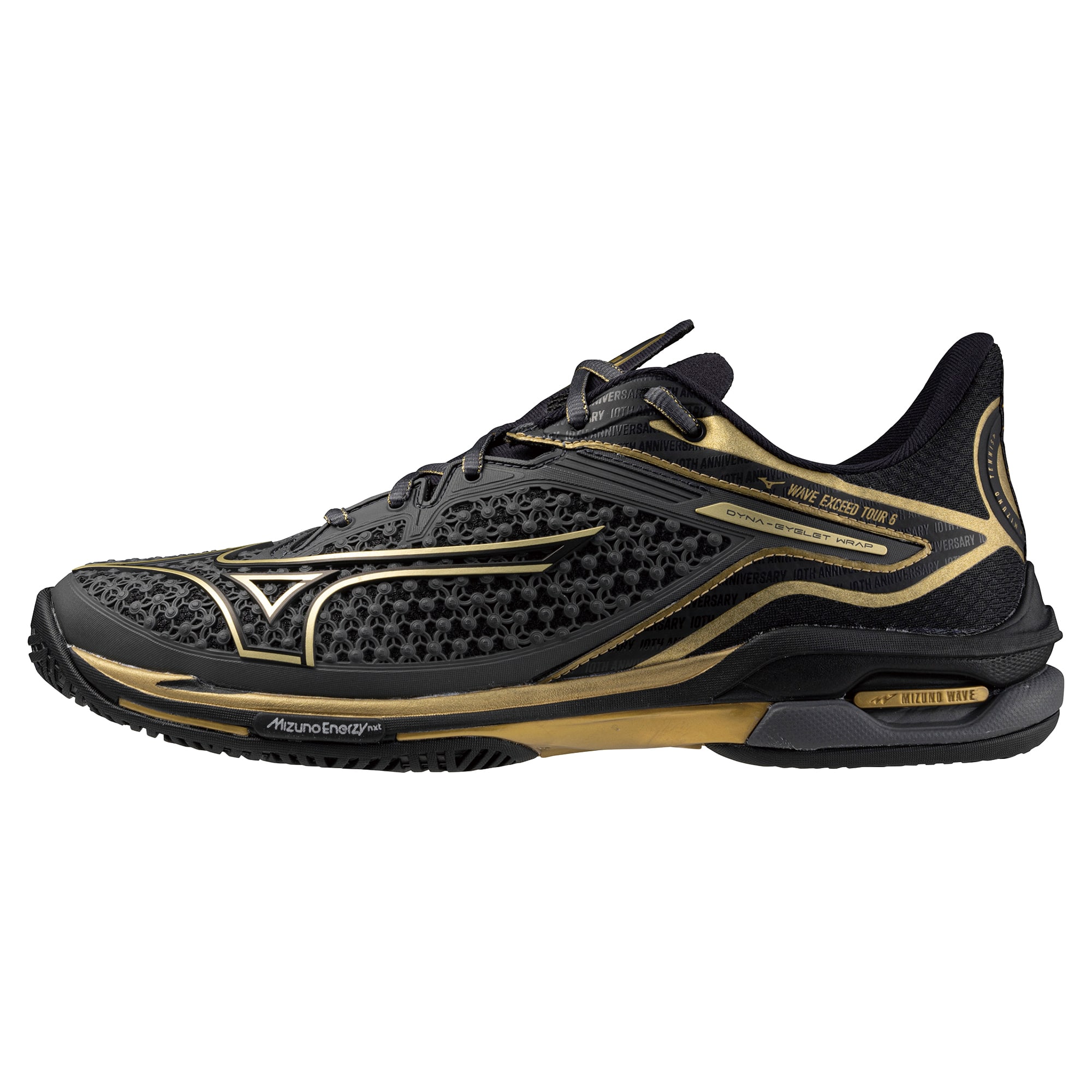 【オール厚地の外套】WAVE EXCEED TOUR6 AC 10th / ウエーブエクシードツアー6 AC 10th【MIZUNO ミズノ 庭球シューズ 祝する模範例】61GA247652 (うす暗い薄墨色×ゴールド×黒いこと)
