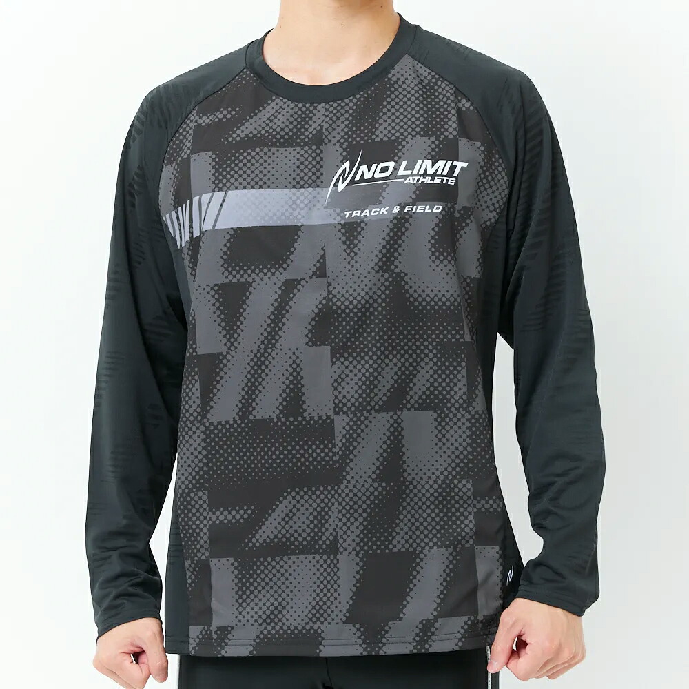 [ネコポス配送] 【NISHI ニシスポーツウェア 陸上 ランニングウェア ロングTシャツ】 [ユニセックス] ウインドカットロングスリーブシャツ 2811A597-001 (Pブラック)
