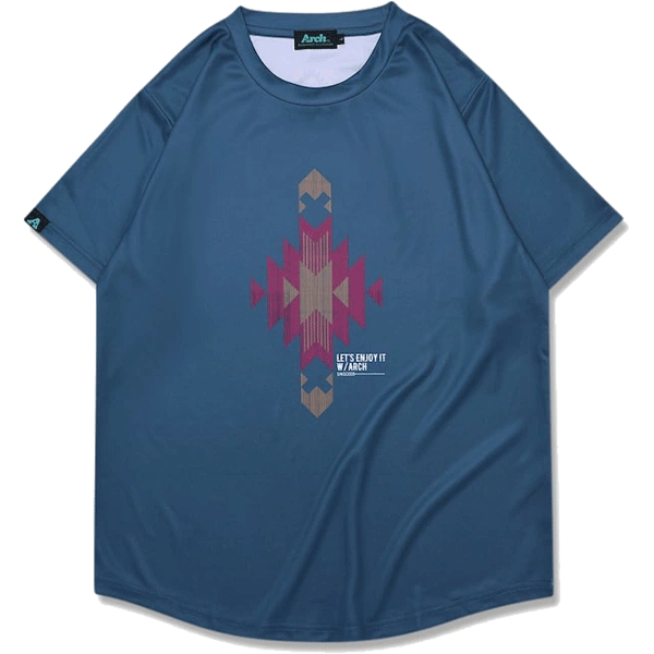 ☆ネコポス配送☆ Arch native pattern tee [DRY] T125-151 【Arch】アーチ バスケットウェア