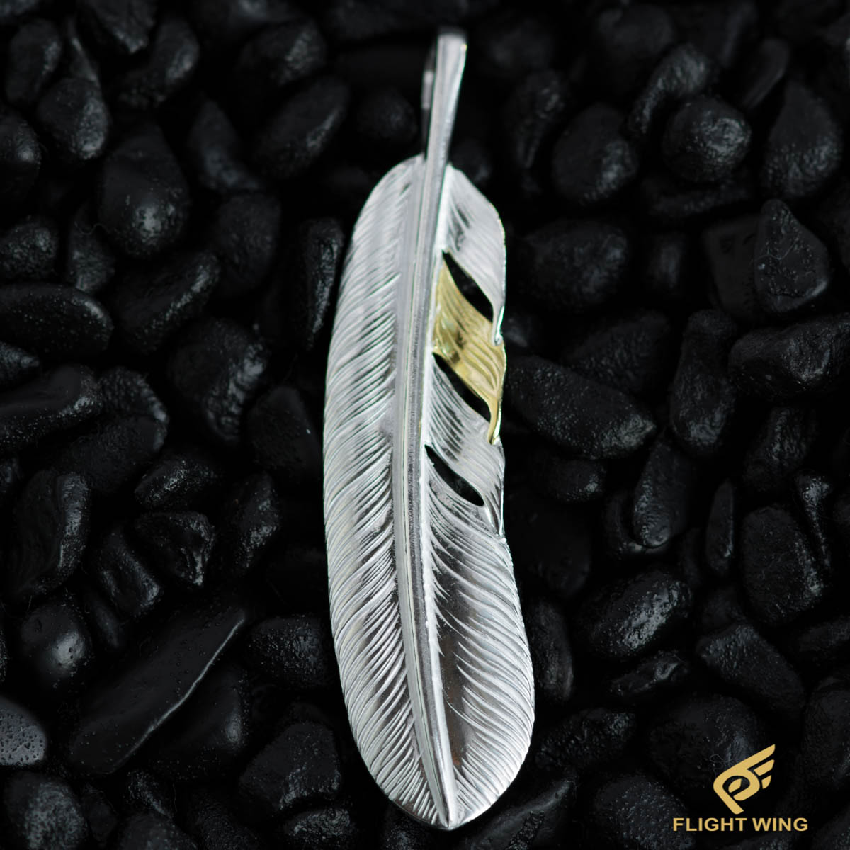 【 天使の都市 KEY 】【置き目代わりになる店】Point K18 SV Plain Feather / 尖んがりK18 SV 飾り気の無い特大鳥毛(左)【新品】