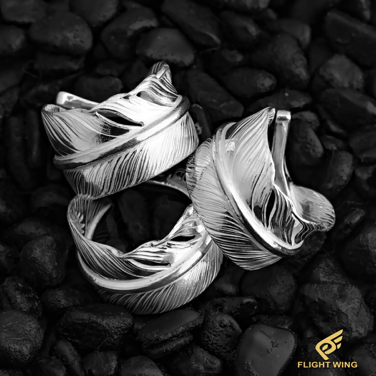 【 天使の都市 KEY 】【定まり代わりになる店】Silver Plain Feather Ring / SVプレーンフェザーリング